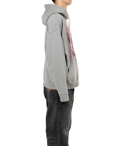 Happy Face Printed Distressed Hoodie