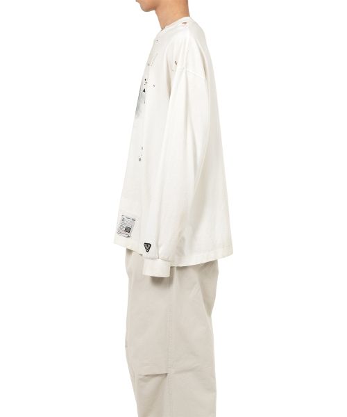 Dog Printed Embellished Distressed Long Sleeve T-shirt