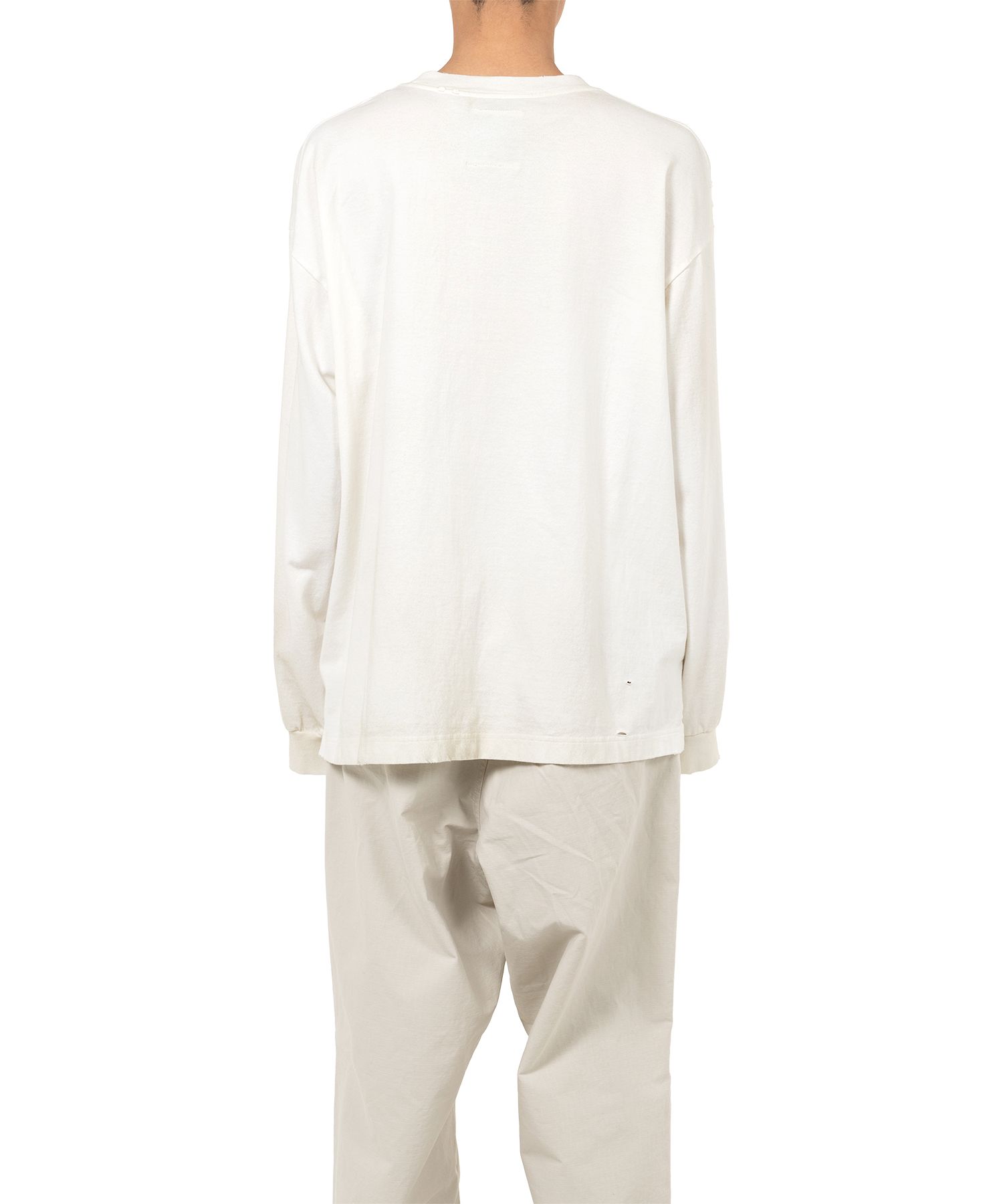 Dog Printed Embellished Distressed Long Sleeve T-shirt