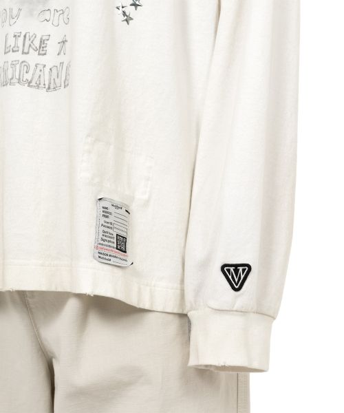 Dog Printed Embellished Distressed Long Sleeve T-shirt