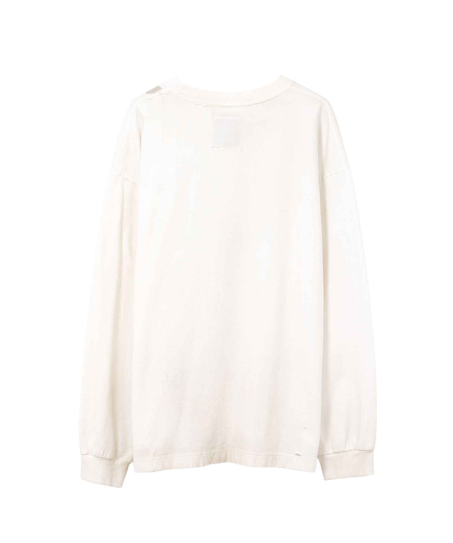 Dog Printed Embellished Distressed Long Sleeve T-shirt