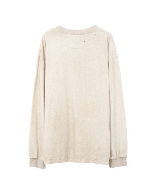 Dog Printed Embellished Distressed Long Sleeve T-shirt