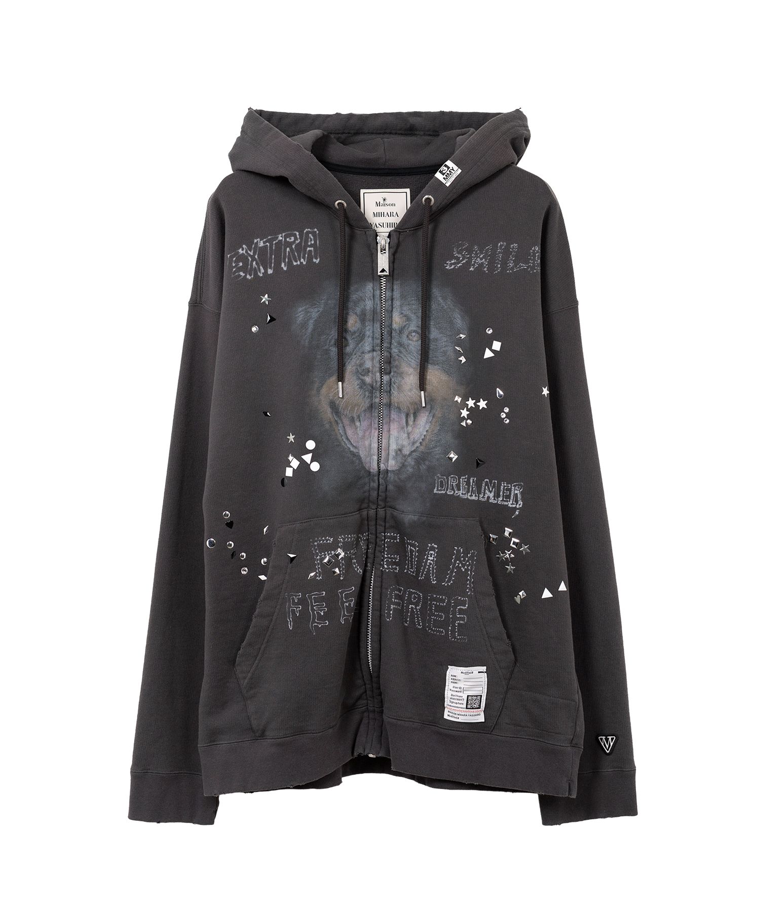 Maison MIHARA YASUHIRO ディストレストジップアップフーディー Maison MIHARA YASUHIRO ディストレストジップアップフーディー