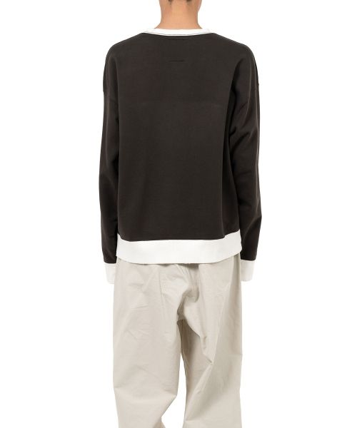 Smily Face Printed Distressed Ringer Sweatshirt