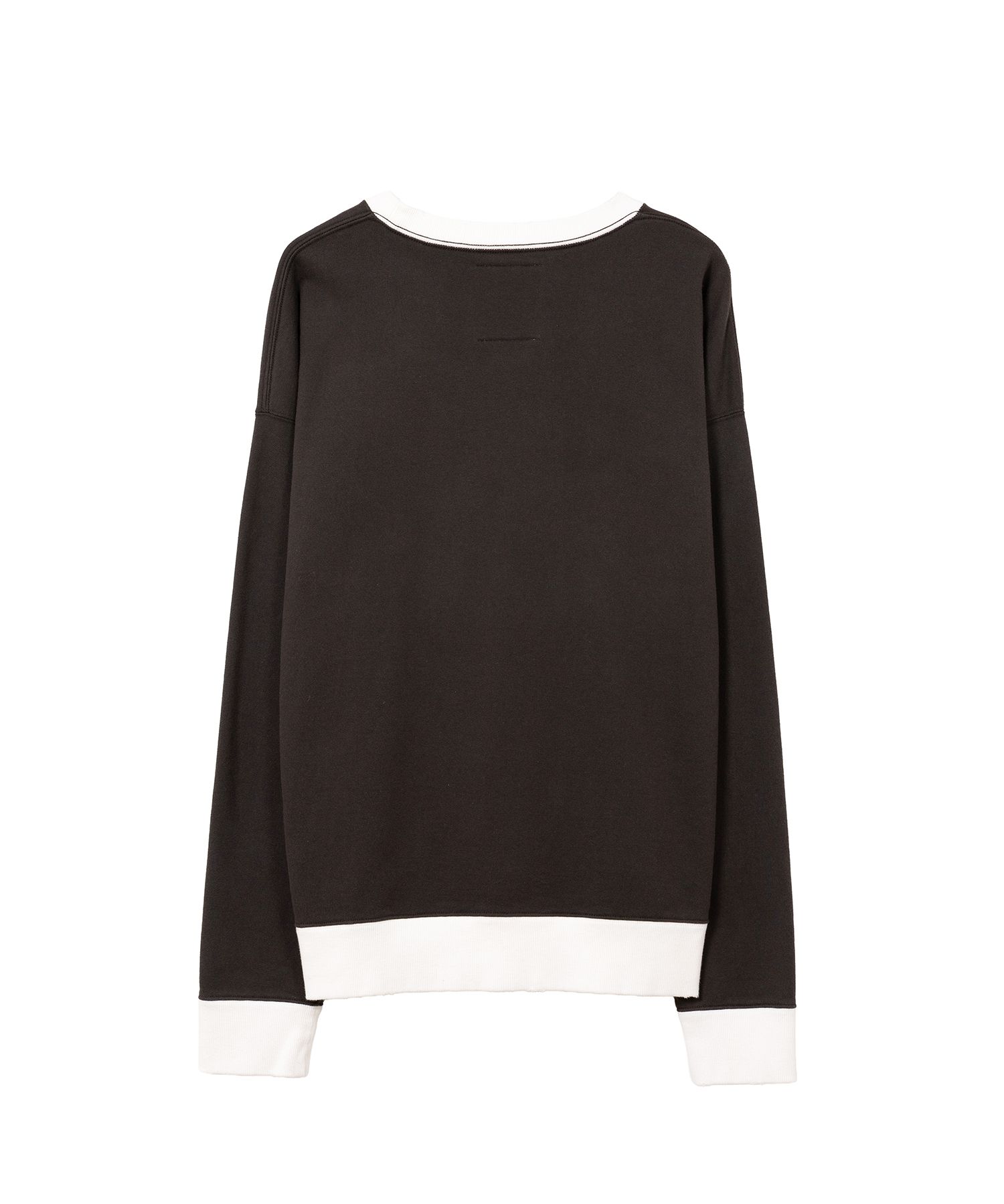 Smily Face Printed Distressed Ringer Sweatshirt