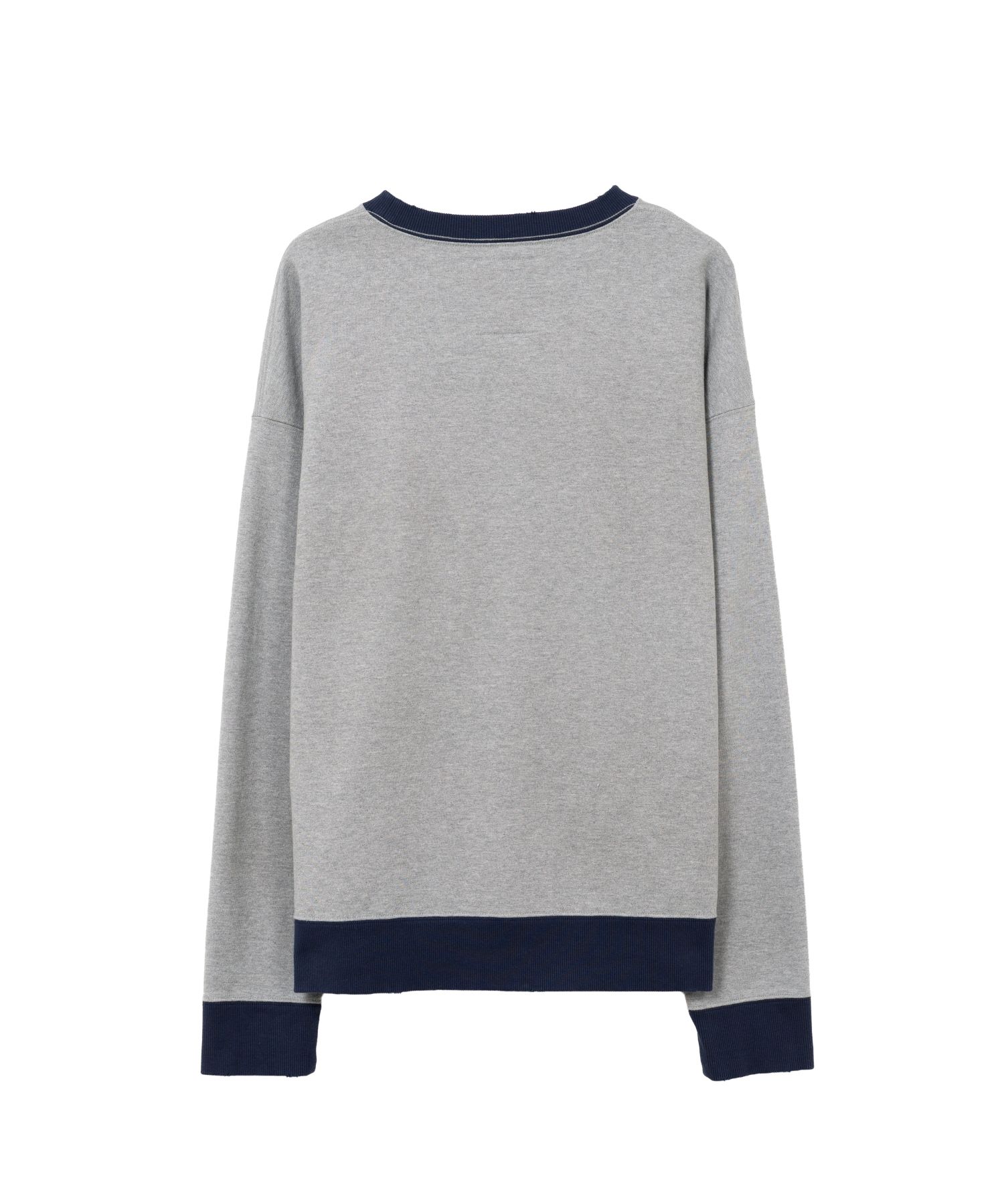 Smily Face Printed Distressed Ringer Sweatshirt