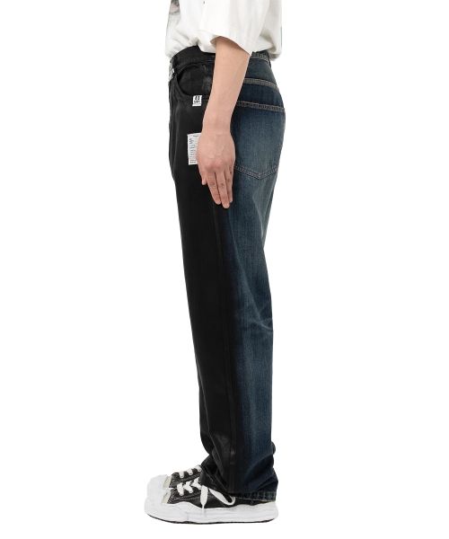 Front Coated Denim Pants