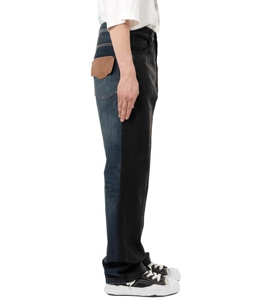 Front Coated Denim Pants