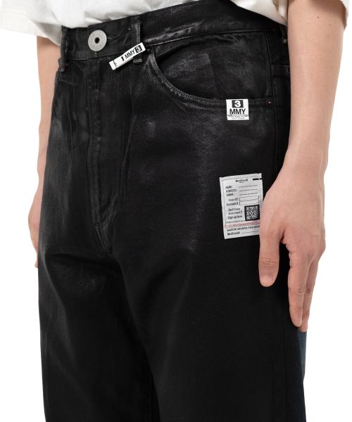 Front Coated Denim Pants