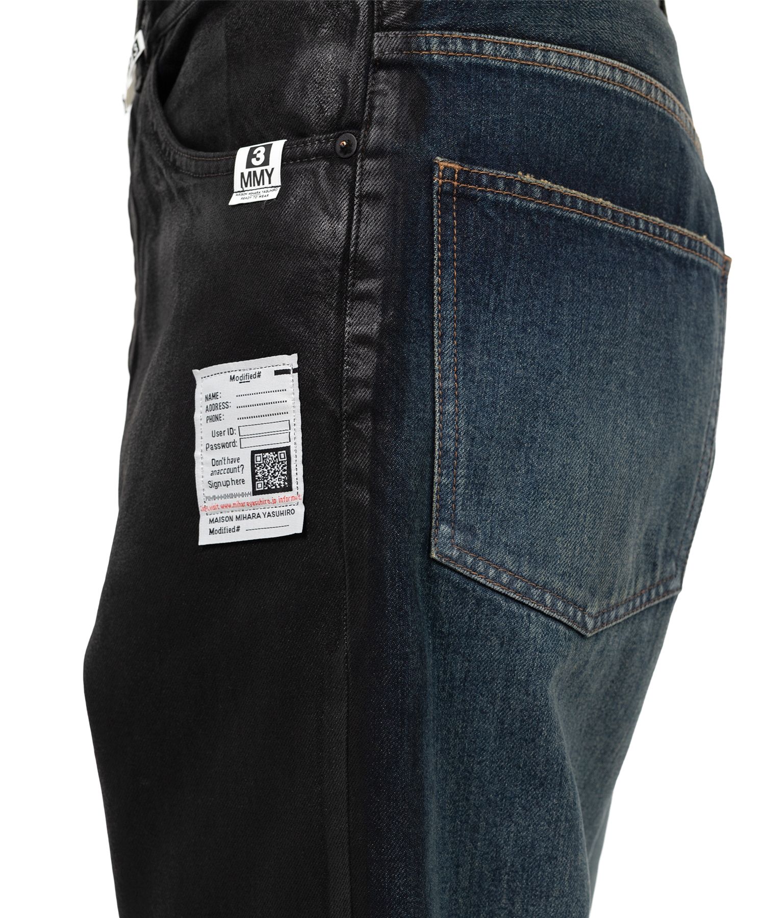 Front Coated Denim Pants