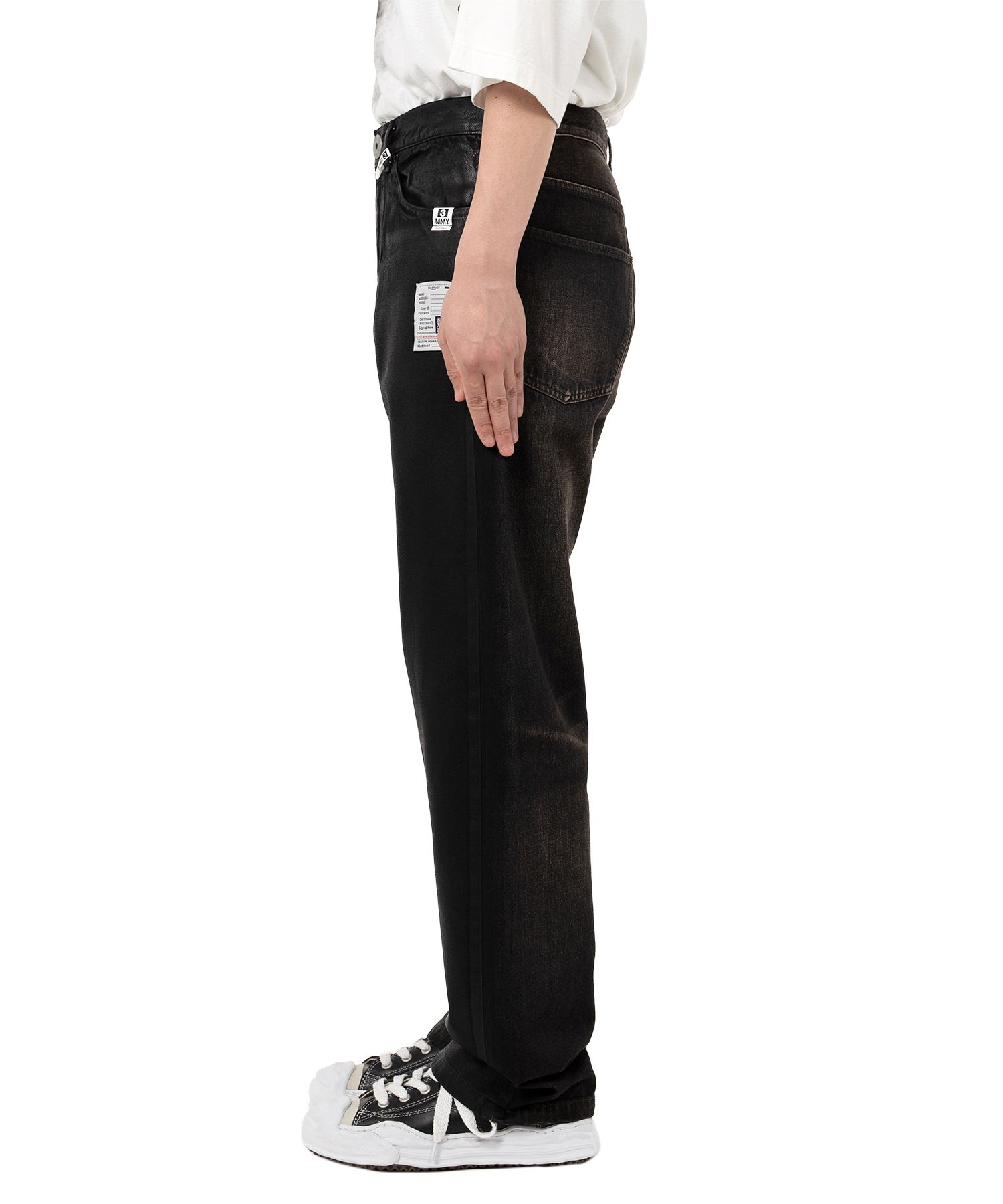 Front Coated Denim Pants