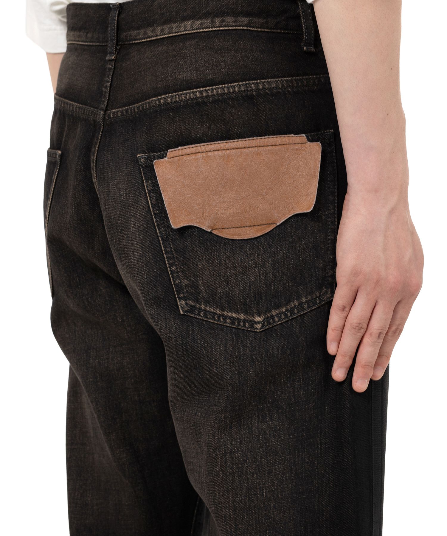 Front Coated Denim Pants