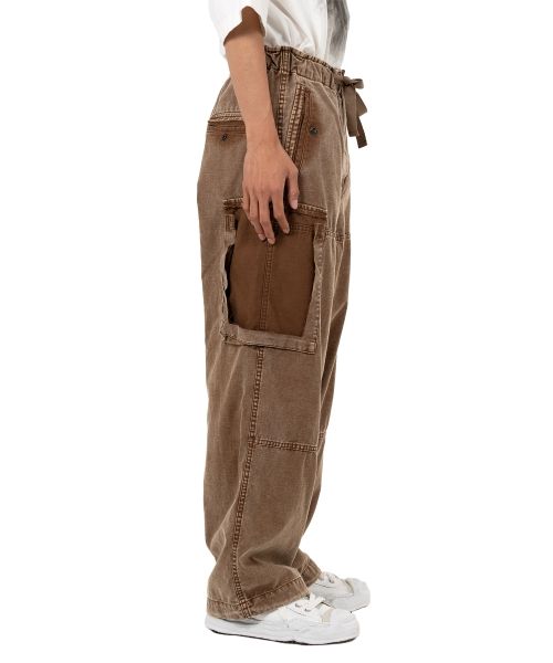 Cotton Satin Cargo Pants