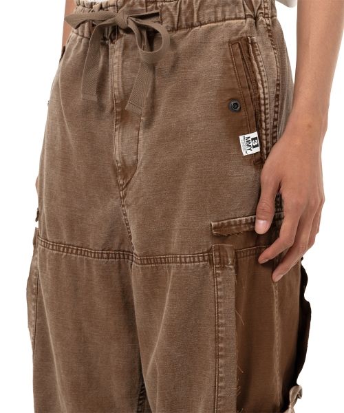 Cotton Satin Cargo Pants