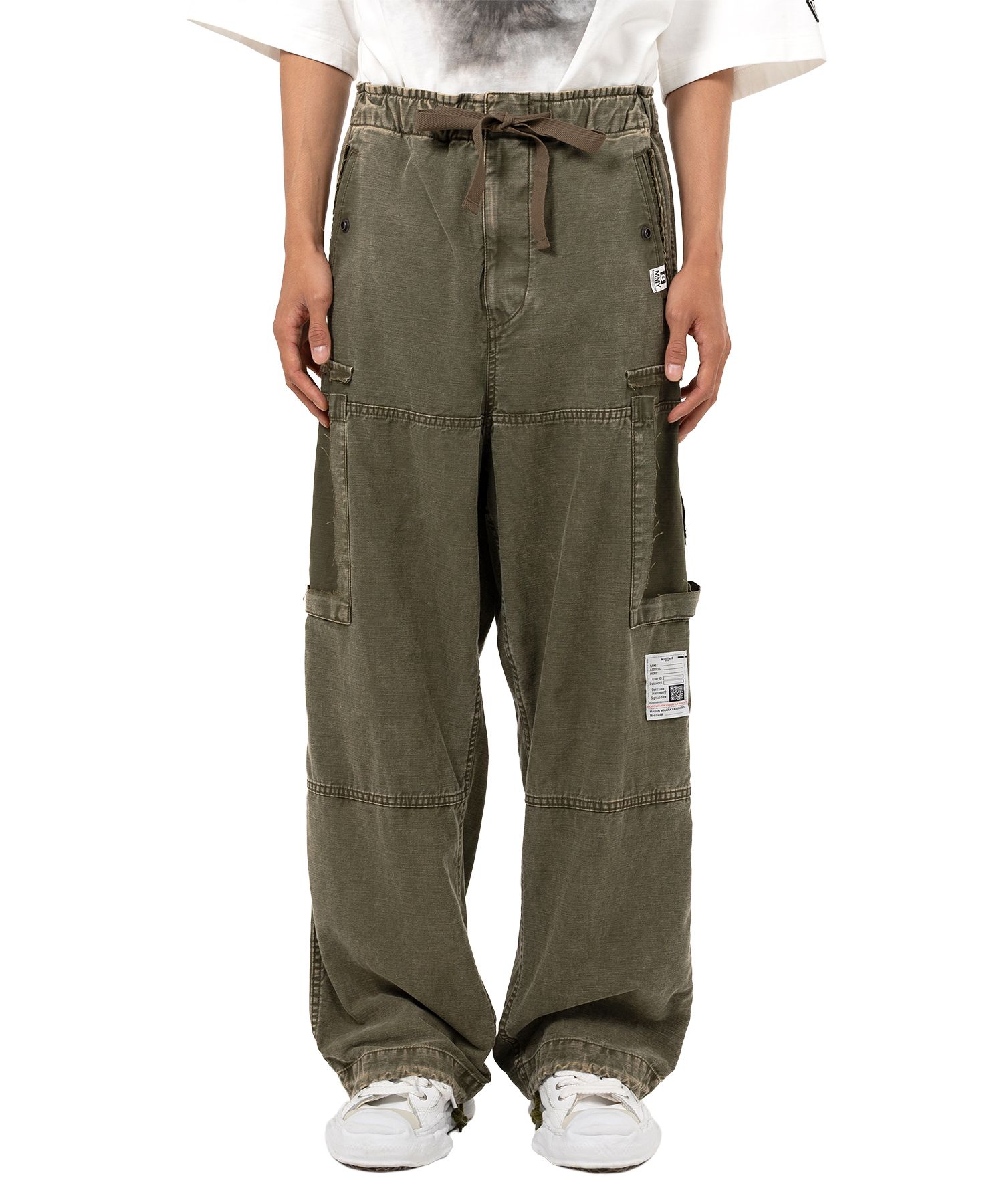 Cotton Satin Cargo Pants