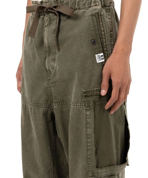 Cotton Satin Cargo Pants