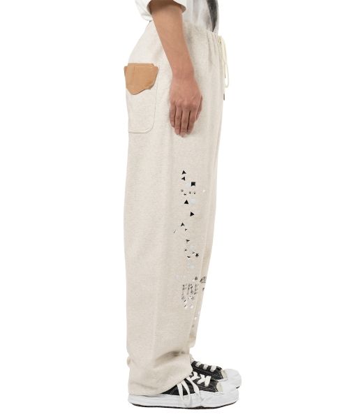 Embellished Distressed Sweat Pants