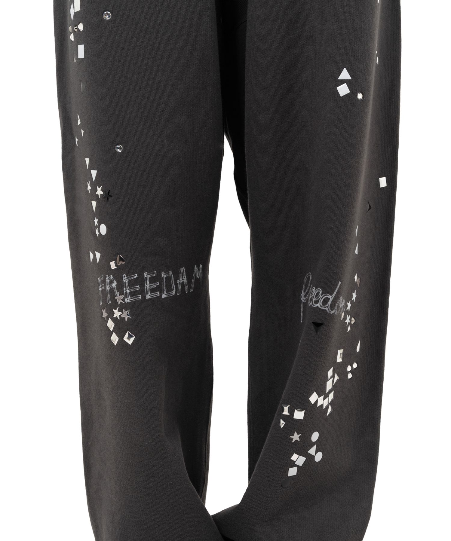 Embellished Distressed Sweat Pants