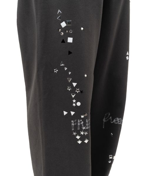 Embellished Distressed Sweat Pants