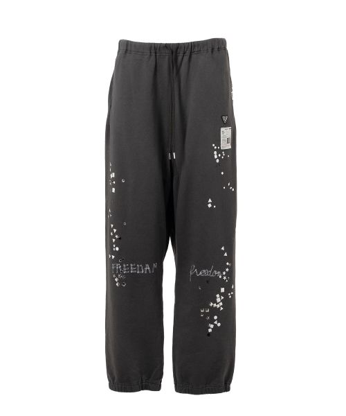 Embellished Distressed Sweat Pants