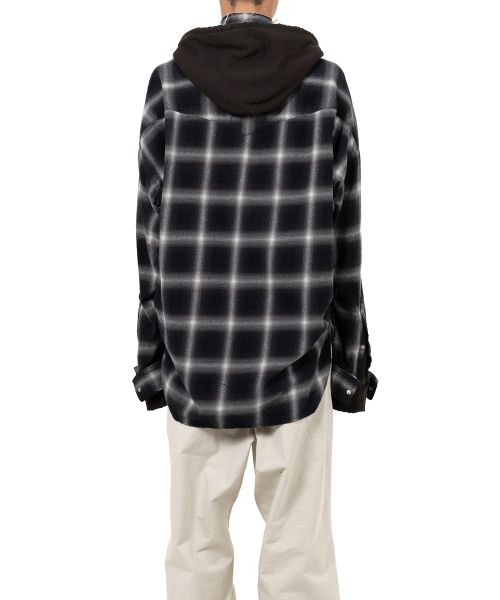 Hoodie Combine Checkered Shirt
