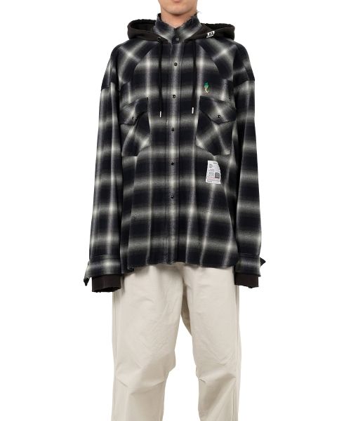 Hoodie Combine Checkered Shirt