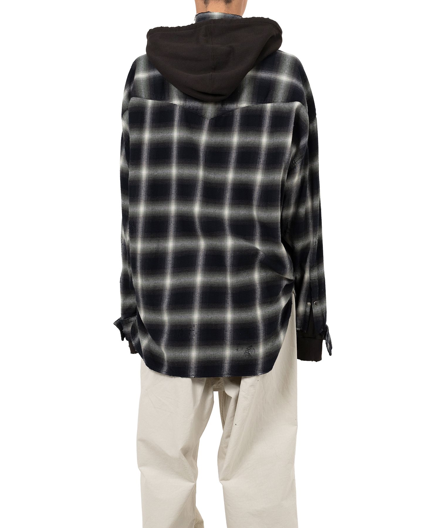 すぐにお届け♪ ミハラヤスヒロ チェックシャツ フーディー Maison MIHARA YASUHIRO ONLINE STORE（メゾンミハラヤスヒロ