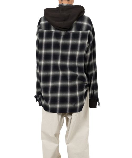 Hoodie Combine Checkered Shirt