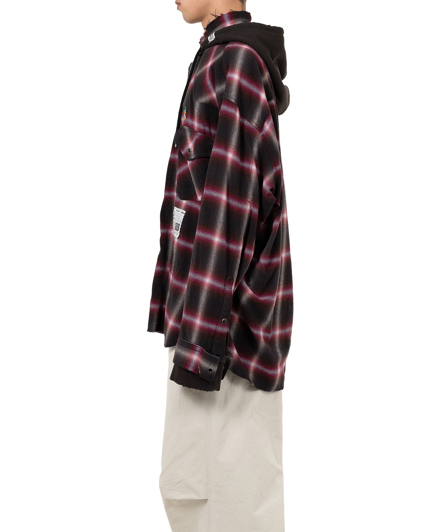 Maison Mihara yasuhiro グレーチェックシャツ Maison MIHARA YASUHIRO - ヴィンテージライクチェックシャツ