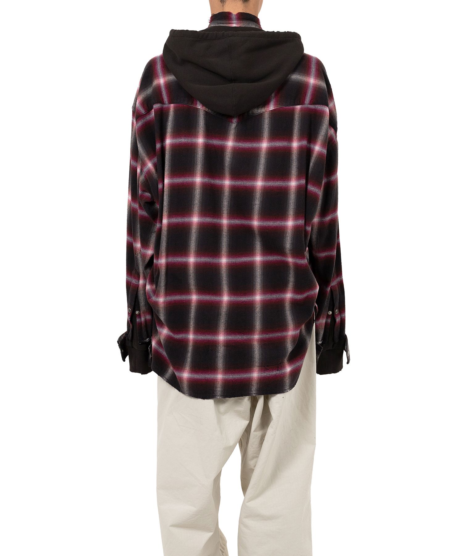 すぐにお届け♪ ミハラヤスヒロ チェックシャツ フーディー Maison MIHARA YASUHIRO ONLINE STORE（メゾンミハラヤスヒロ