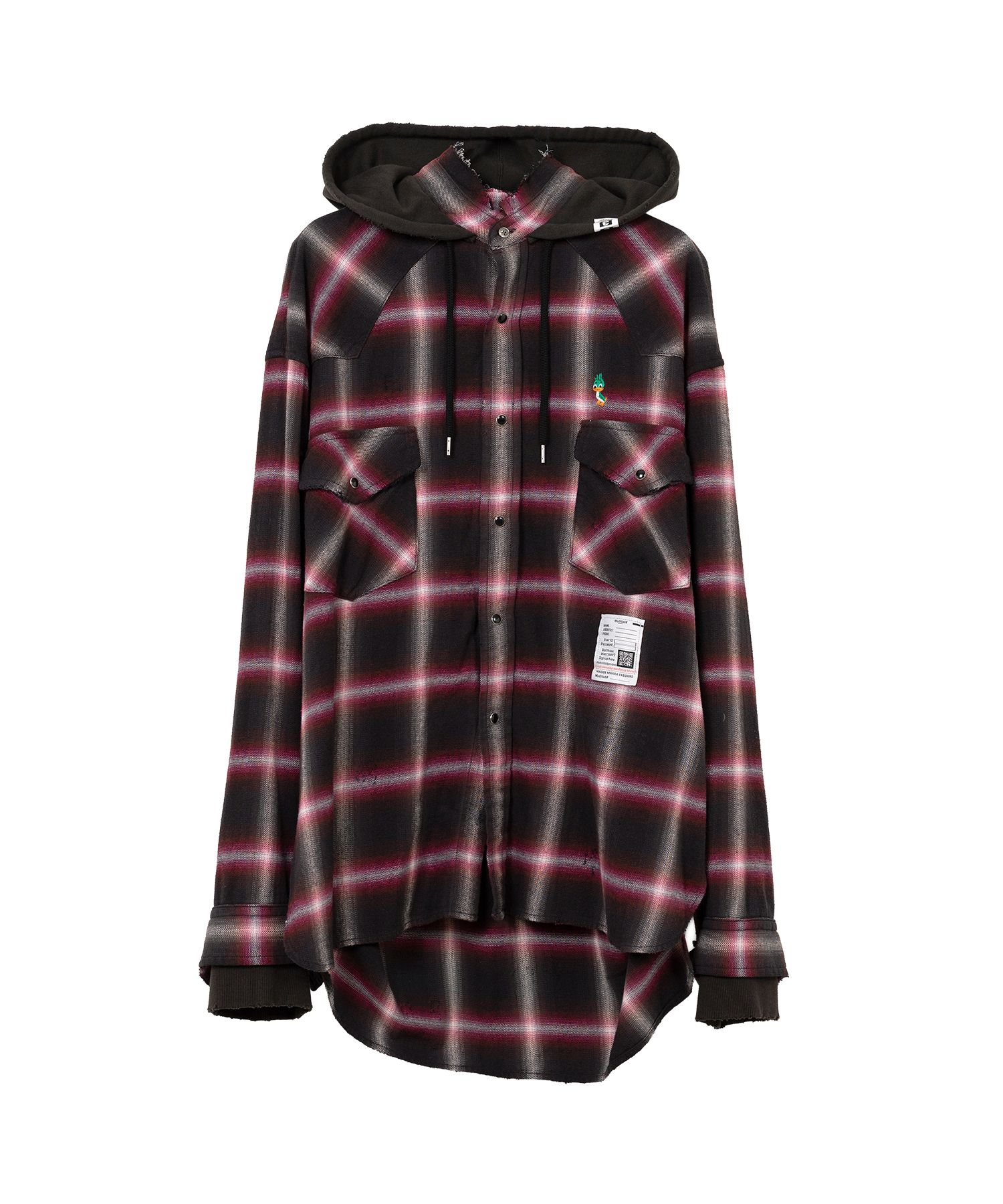 すぐにお届け♪ ミハラヤスヒロ チェックシャツ フーディー Maison MIHARA YASUHIRO ONLINE STORE（メゾンミハラヤスヒロ