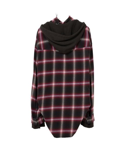 Hoodie Combine Checkered Shirt