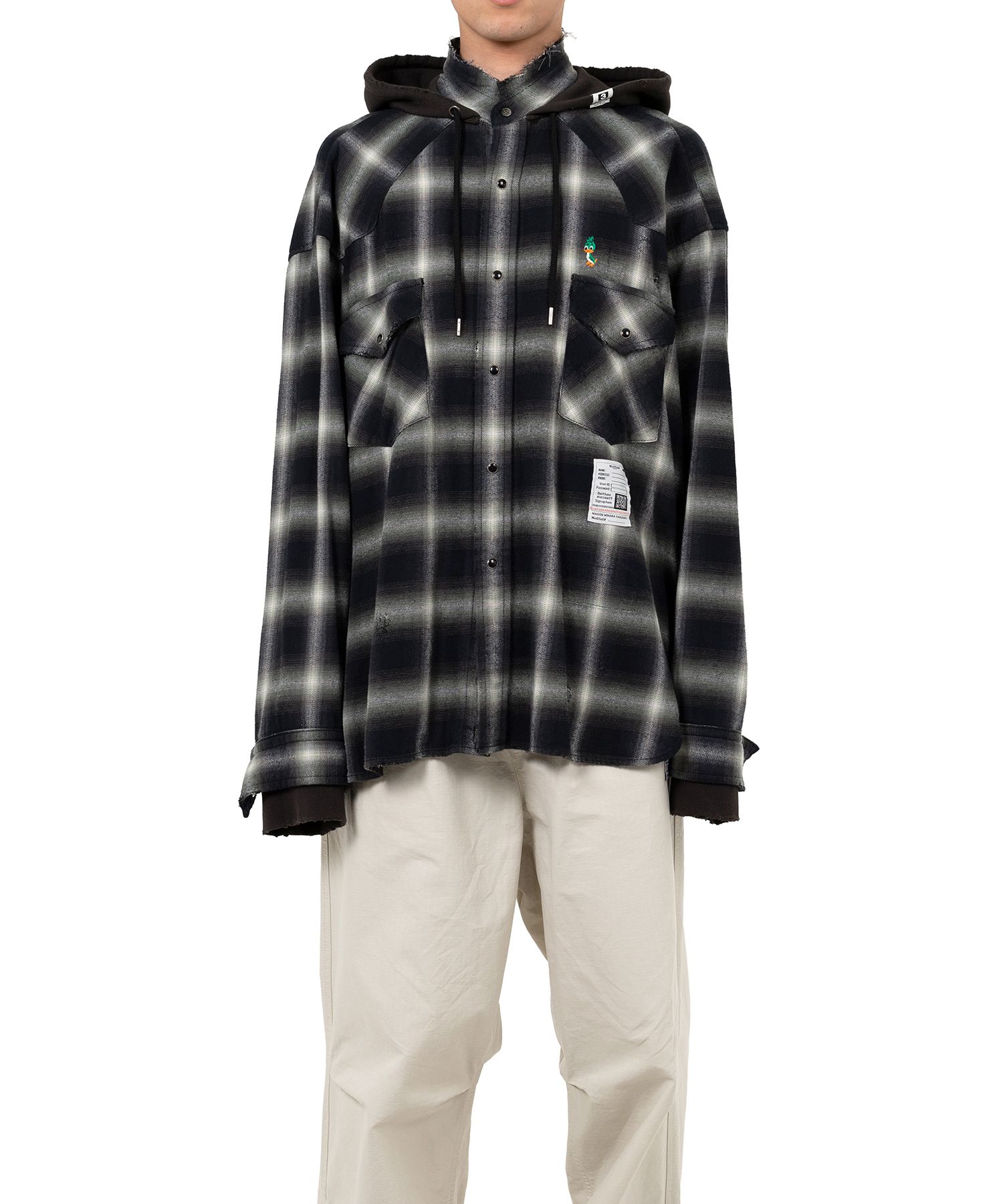すぐにお届け♪ ミハラヤスヒロ チェックシャツ フーディー Maison MIHARA YASUHIRO ONLINE STORE（メゾンミハラヤスヒロ