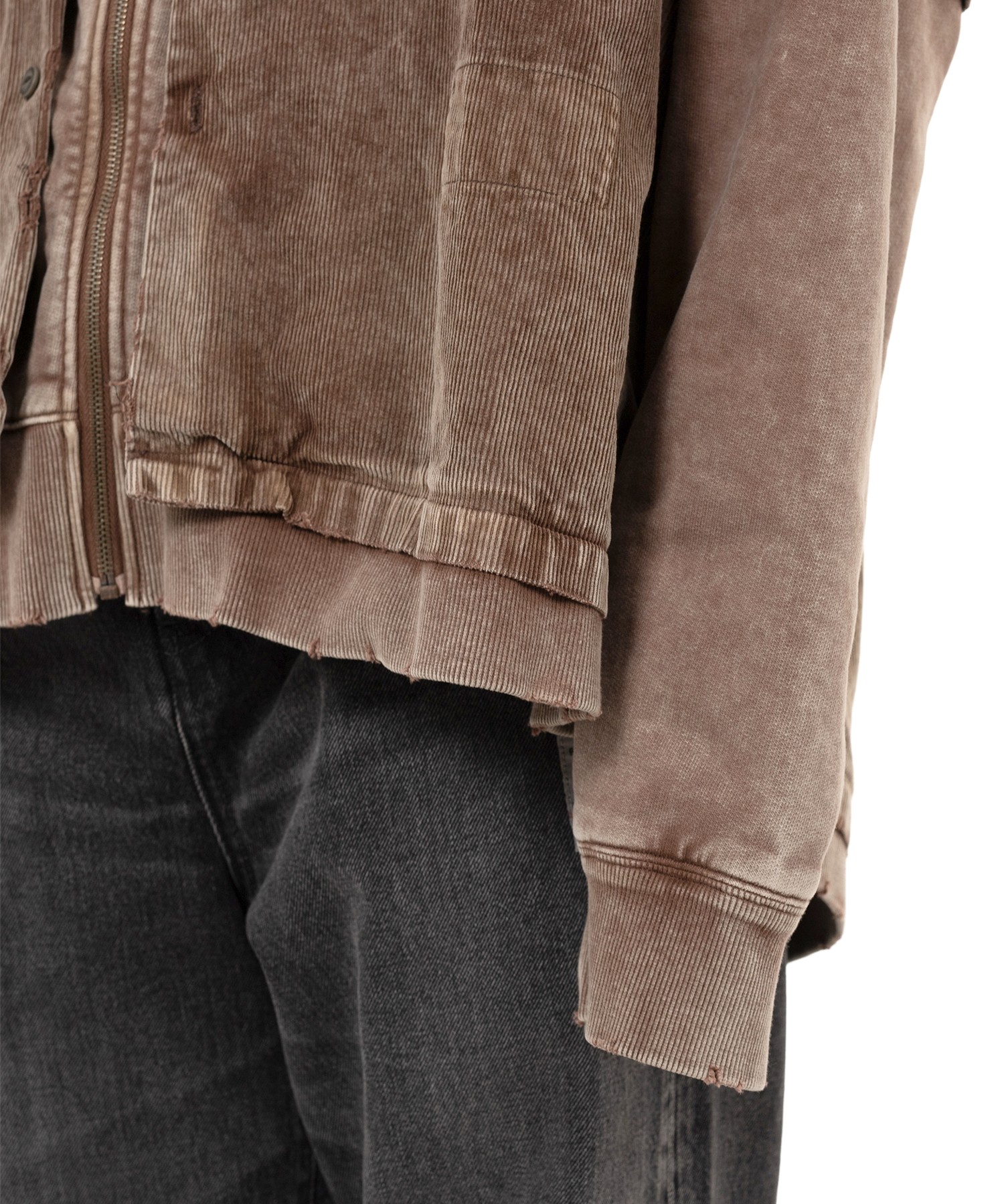 Corduroy Hooded Layered Shirt