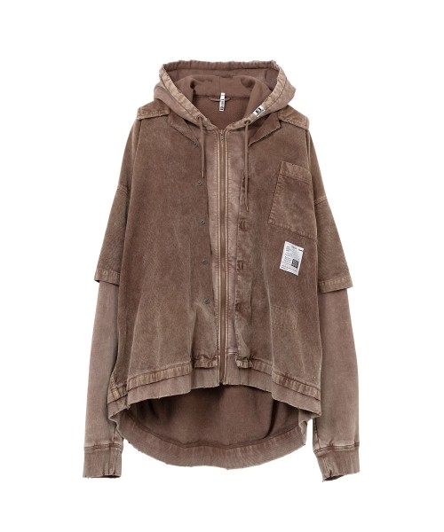 Corduroy Hooded Layered Shirt