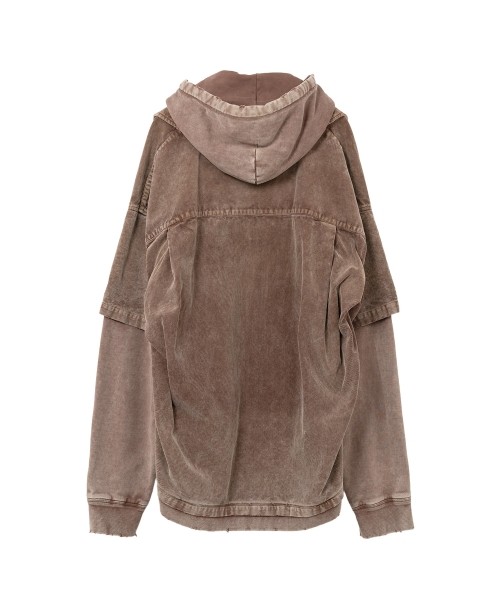 Corduroy Hooded Layered Shirt
