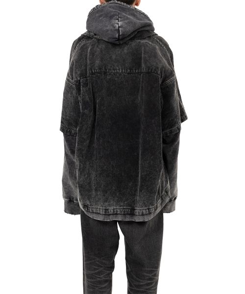 Corduroy Hooded Layered Shirt