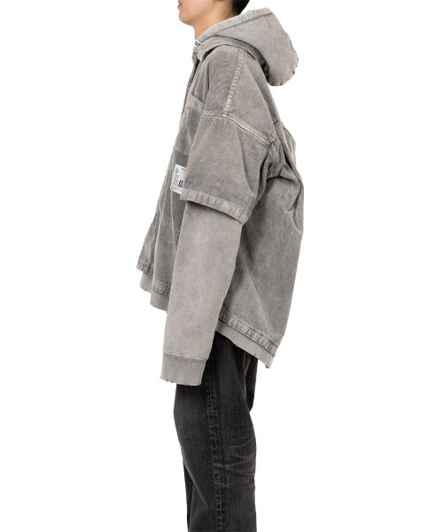 Corduroy Hooded Layered Shirt