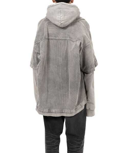 Corduroy Hooded Layered Shirt