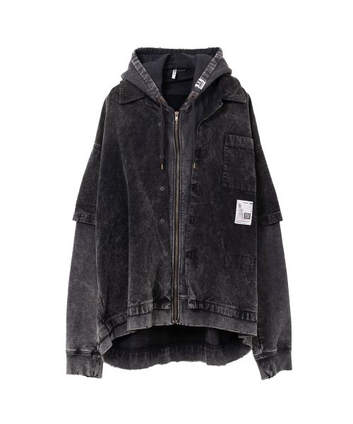 Corduroy Hooded Layered Shirt