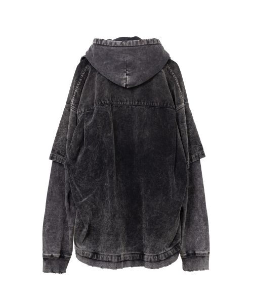 Corduroy Hooded Layered Shirt