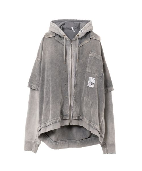 Corduroy Hooded Layered Shirt