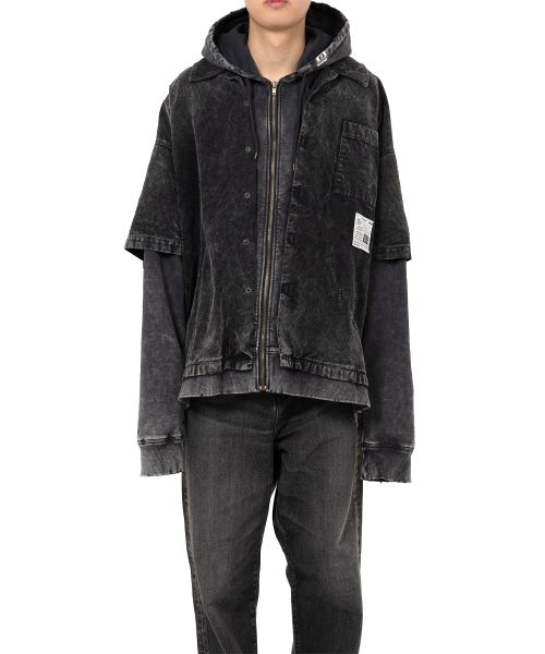 Corduroy Hooded Layered Shirt