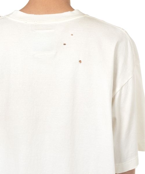 Cat Printed Embellished Distressed T-shirt