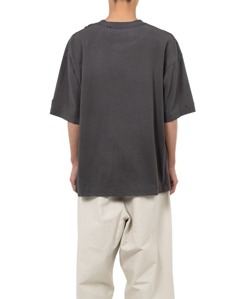 Cat Printed Embellished Distressed T-shirt