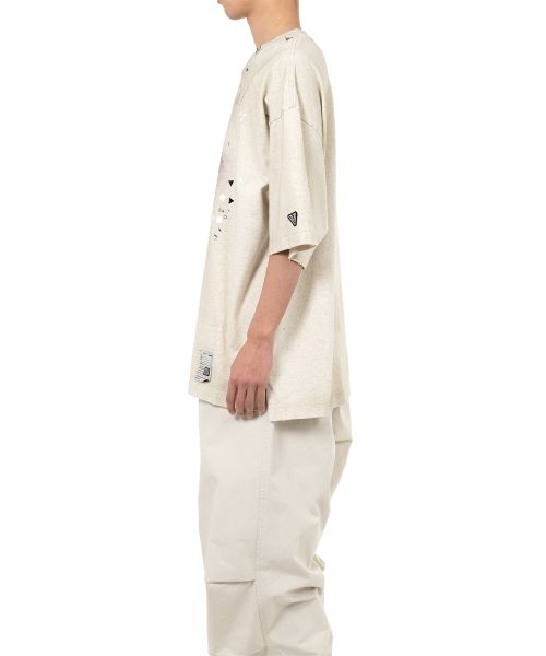 Cat Printed Embellished Distressed T-shirt