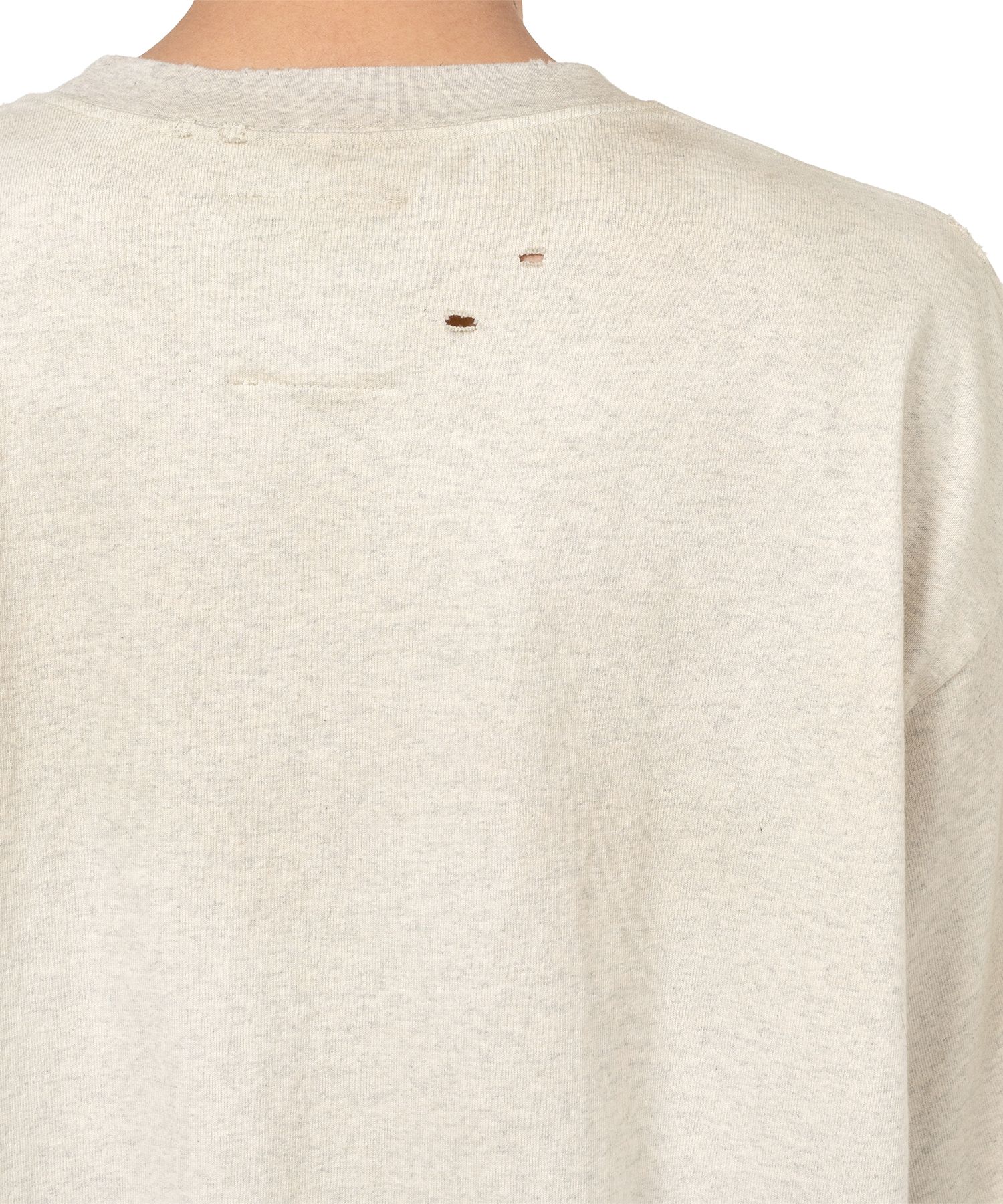 Cat Printed Embellished Distressed T-shirt