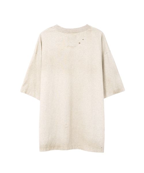 Cat Printed Embellished Distressed T-shirt