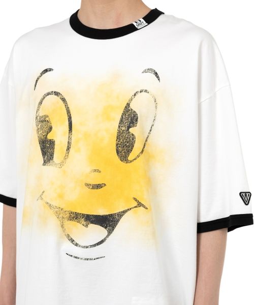 Happy Face Printed Ringer T-shirt