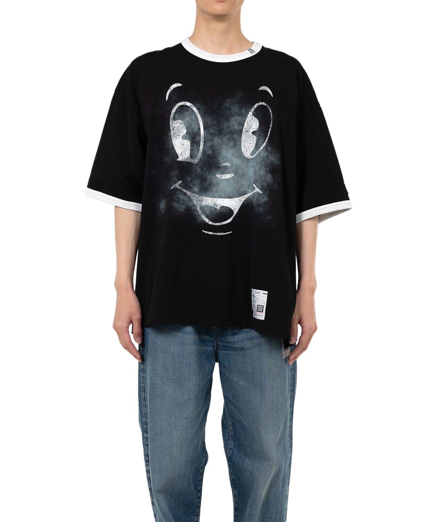 美品 メゾン ミハラヤスヒロ Tシャツ フロントロゴ ベルト ブラック 36 Maison MIHARA YASUHIRO ONLINE STORE(メゾンミハラヤスヒロ